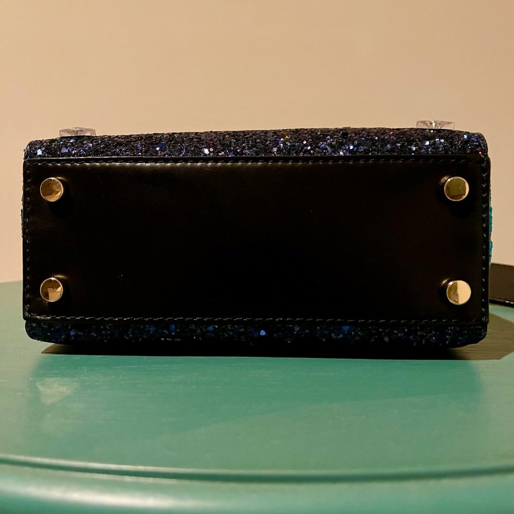 New Kate Spade satchel handbag blue color glitter(leather) - Picture 9 of 12